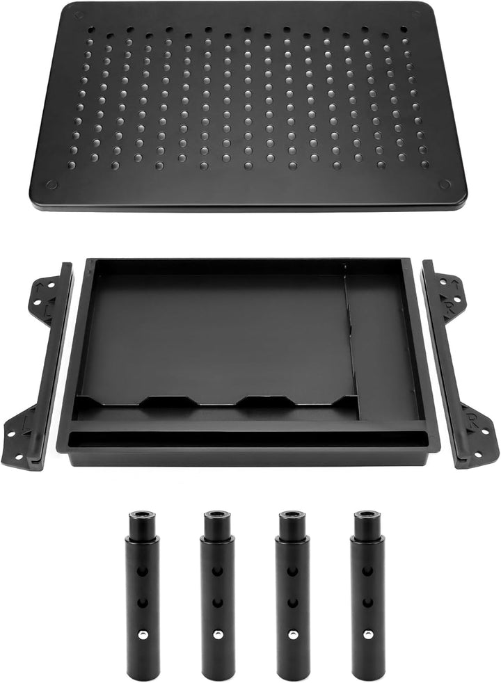 QWORK® Monitorständer mit Schublade,3 Höhenverstellungen,Kann 20 kg tragen, für PC Computer Monitor,