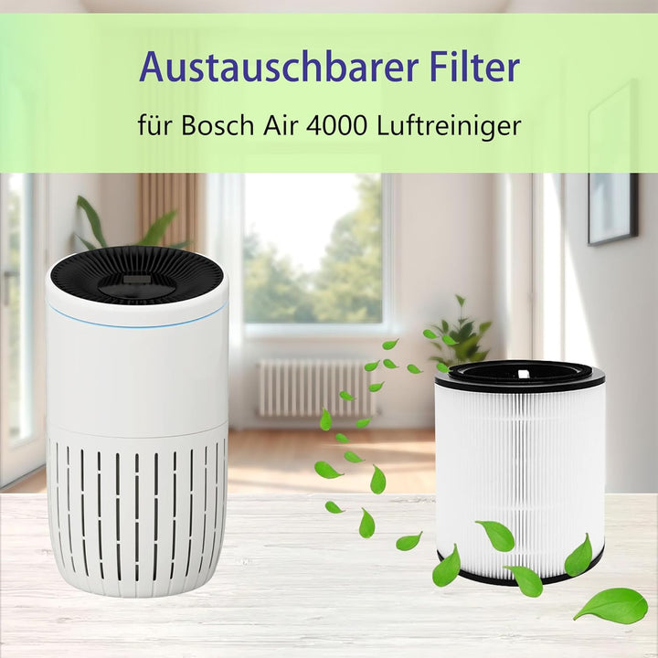 1 Stück Air 4000 Ersatzfilter für Bosch Air 4000 Luftreiniger, 3-in-1 HEPA-Filter Aktivkohlefilter u