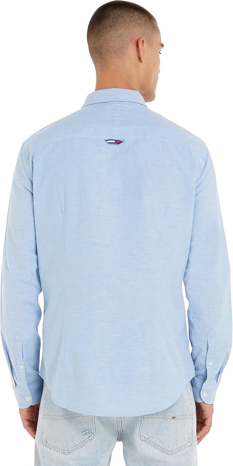 Tommy Hilfiger Herren TJM Slim Stretch Oxford T-Shirt L Perfume Blue, L Perfume Blue