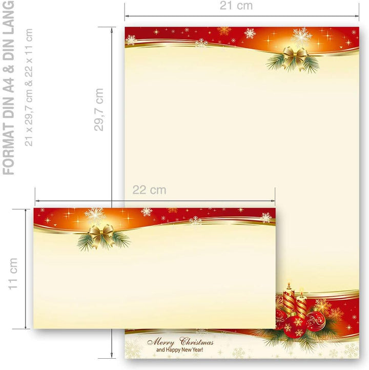 Briefpapier Sets Motivpapier Weihnachten Weihnachtsbriefpapier, BESINNLICHE WEIHNACHT 100 Blatt Brie
