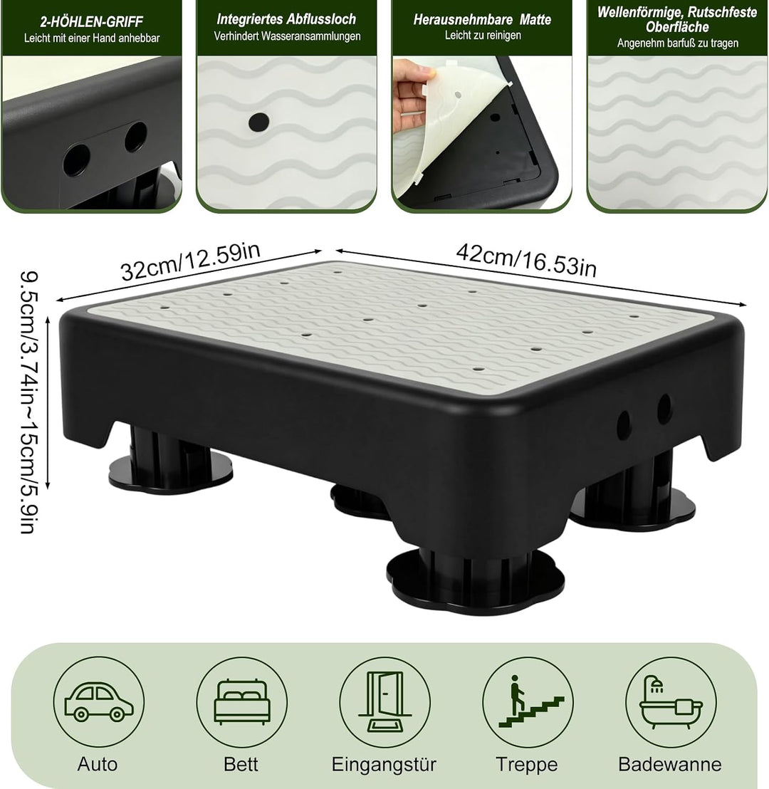 rutschfest Halbstufe,Nachleuchtende Tritthocker,3-stufig höhenverstellbarer | Step Hocker bis 220 kg