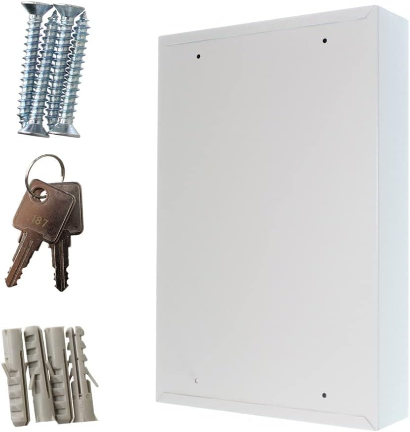 Rottner Schlüsselschrank Eintürig S 64 mit Zylinderschloss, Lichtgrau, 64 Schlüsselanhänger gratis,