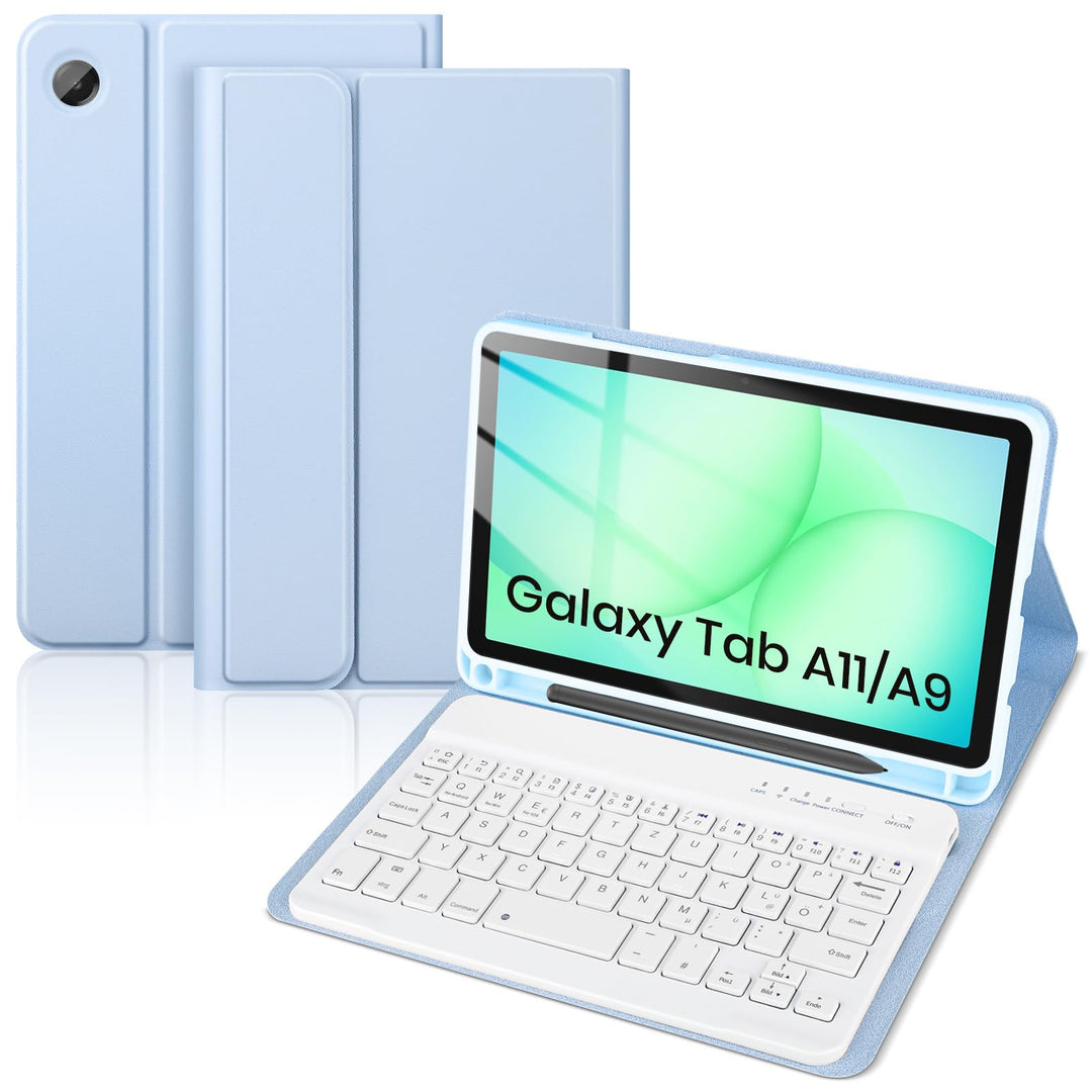 Hülle mit Tastatur für Samsung Galaxy Tab A11 / A9 8.7 Zoll 2025 | Tastatur für Samsung Galaxy Tab A