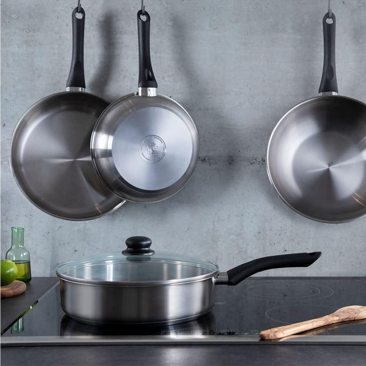 BK Cookware Bold Edelstahl-Wokpfanne, 28 cm, induktionsgeeignet, satiniert, Stay Cool-Griff, spülmas