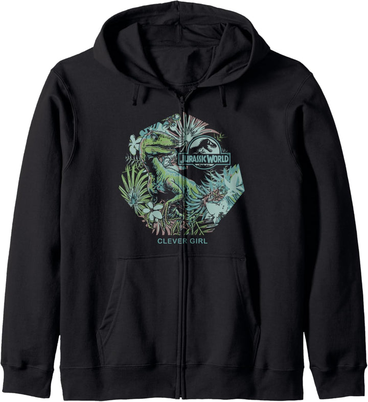 Jurassic Park Raptor Clever Girl Tropical Kapuzenjacke