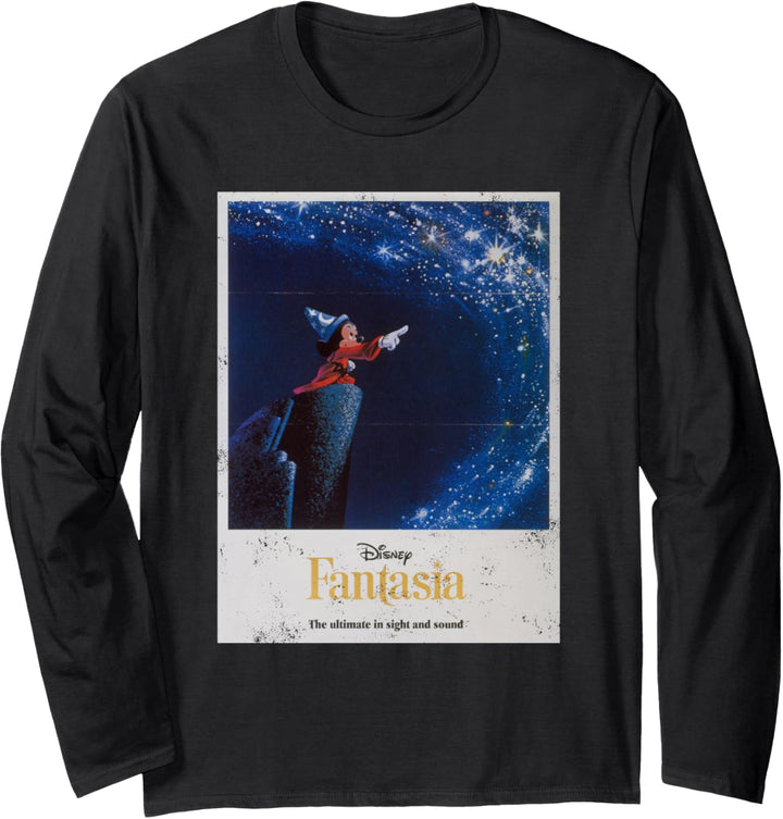 Disney Mickey Mouse Fantasia Retro Poster Langarmshirt