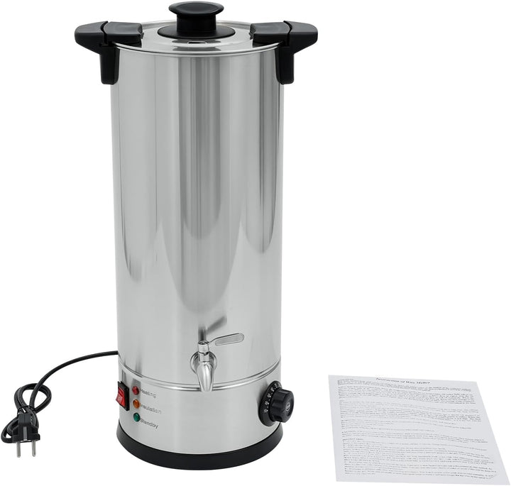 Wachsschmelzer 9L 1800W, beheizter Wachs-Schmelztopf aus Edelstahl 0-110°C | 304 Edelstahl + PP, Iso