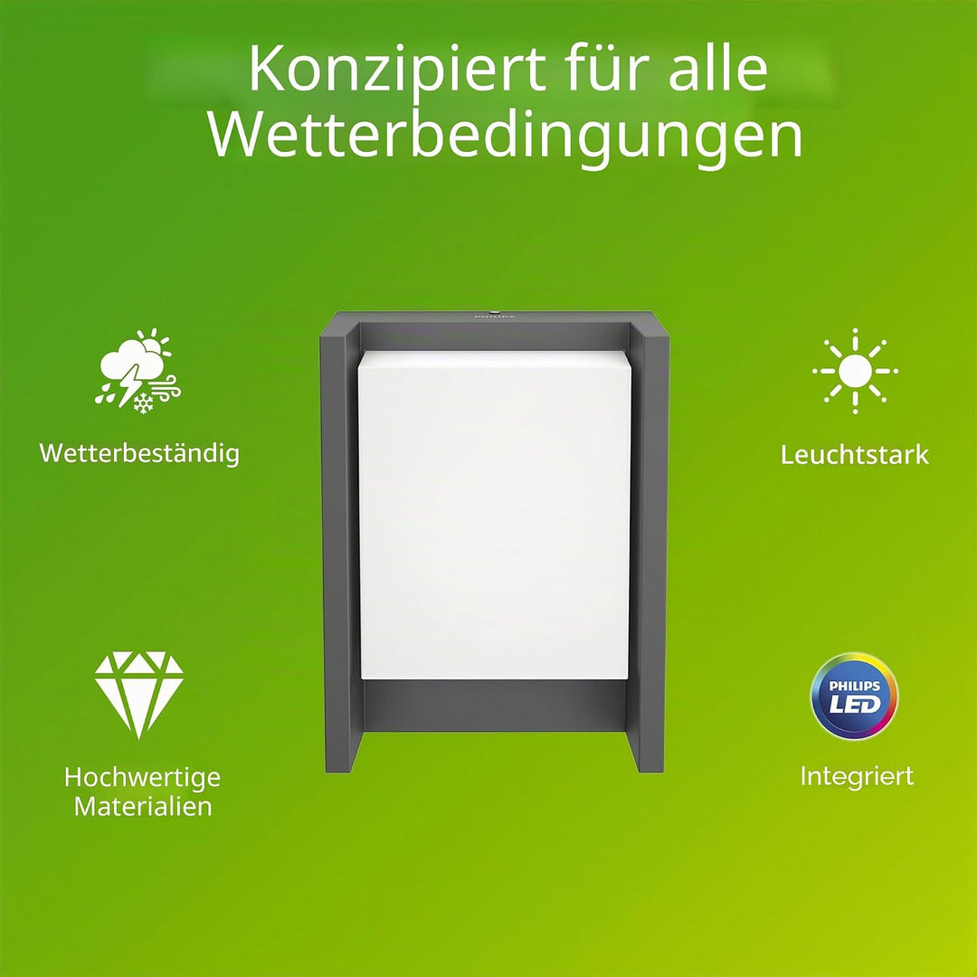 Philips myGarden Arbour LED Wandaussenleuchte, Aluminium