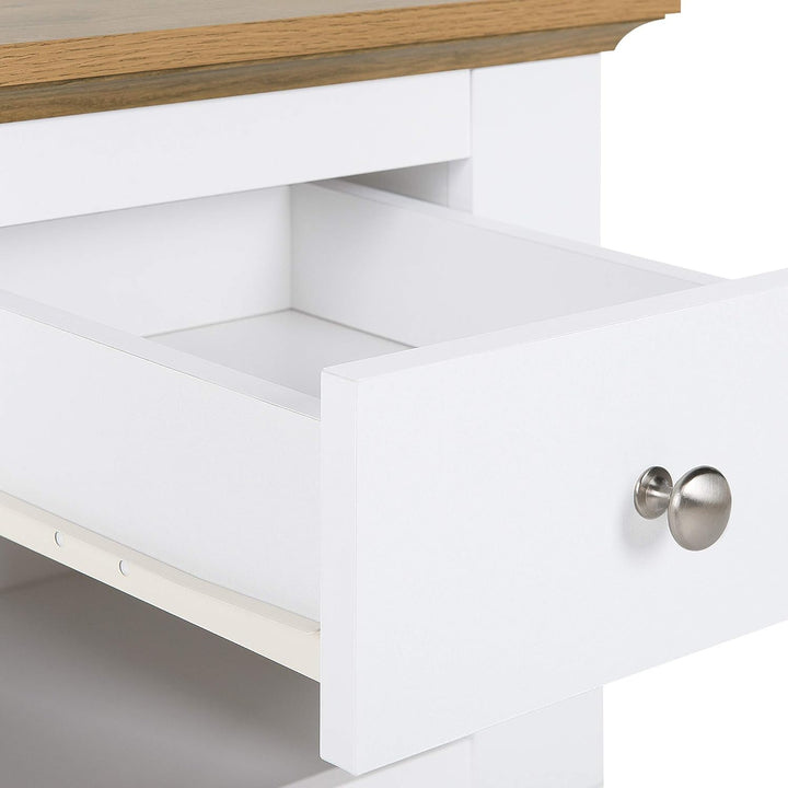 Nachttisch mit Schublade rustikal weiss / hellbraun Winglay