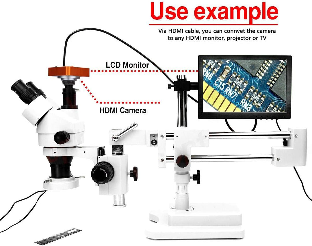 Mikroskop Kamera, Industrie Mikroskop Kamera Set 21MP HDMI USB TF C-Mount 2K 1080P HD Videokamera 22