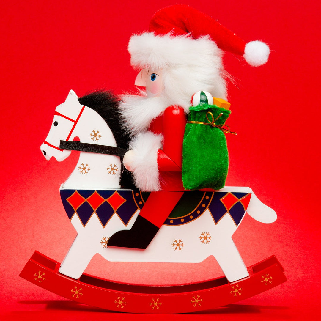 SIKORA Serie E grosse XL Nussknacker Reiterlein Weihnachts Deko Figur aus Holz, Farbe/Modell:E03 rot