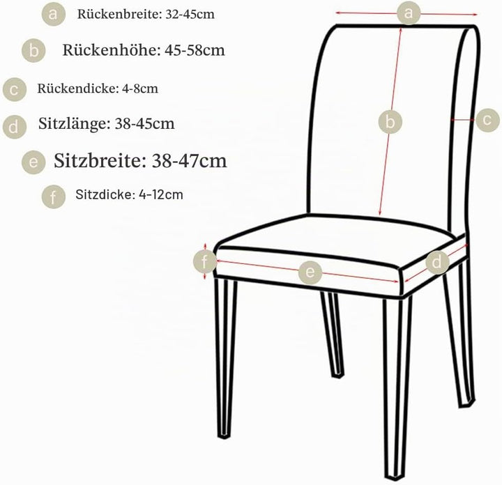 Leeyunbee Universal Stretch Stuhlhussen 6er Set, Abnehmbarer Waschbarer Jacquard Spandex Stuhlbezug,