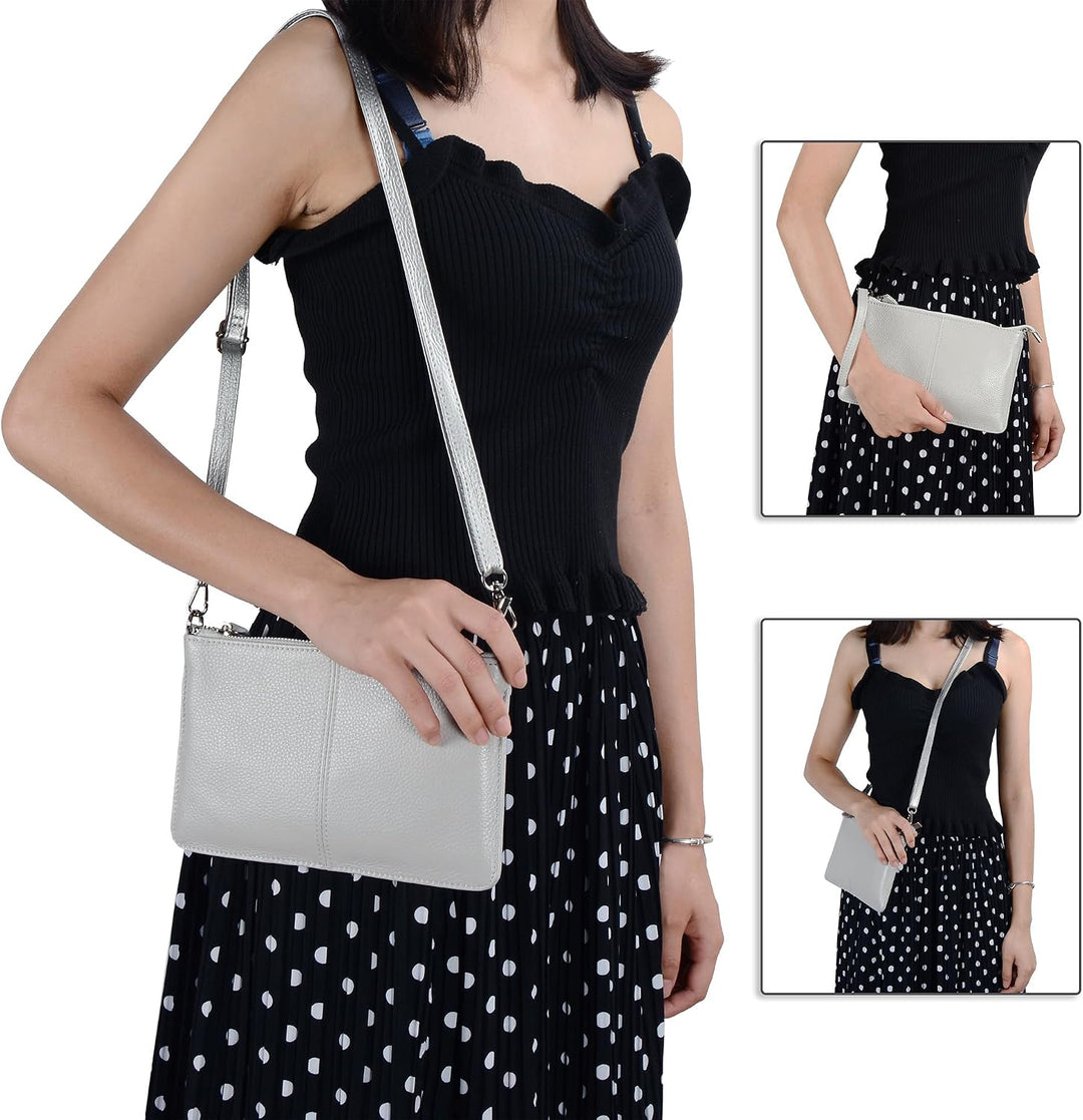 Befen Leder-Clutch, Geldbörse, kleine Umhängetasche für Damen A-silber, Kl574p Sweatshirt für Kinder