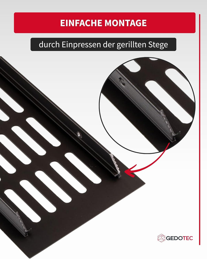 Gedotec Lüftungsgitter rechteckig aus Aluminium - 1 Stück Abluftgitter Braun - Heizungsgitter 800 x