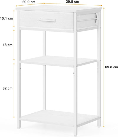 smusei Druckerständer, Druckertisch mit Schublade 3 Ebenen Druckerhalter aus Holz & Metallrahmen Mul