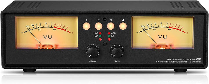 Dual VU-Meter Schallpegelanzeige Sound Level Display Audio Splitter/Switcher Box (Light), Light