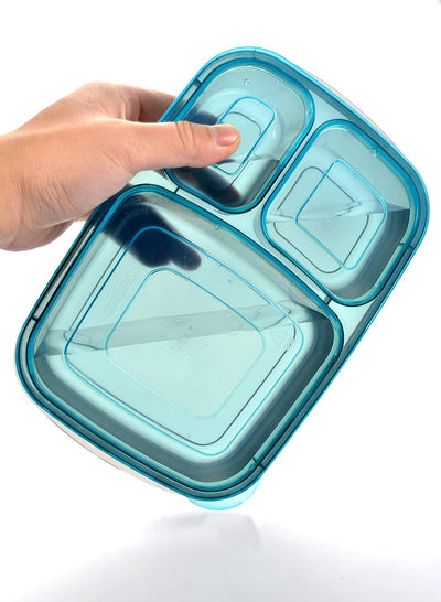Youngever 7er Pack 3 Fach Meal Prep Boxen, Bento Lunchboxen, wiederverwendbarmeal prep boxen, 3 Fäch