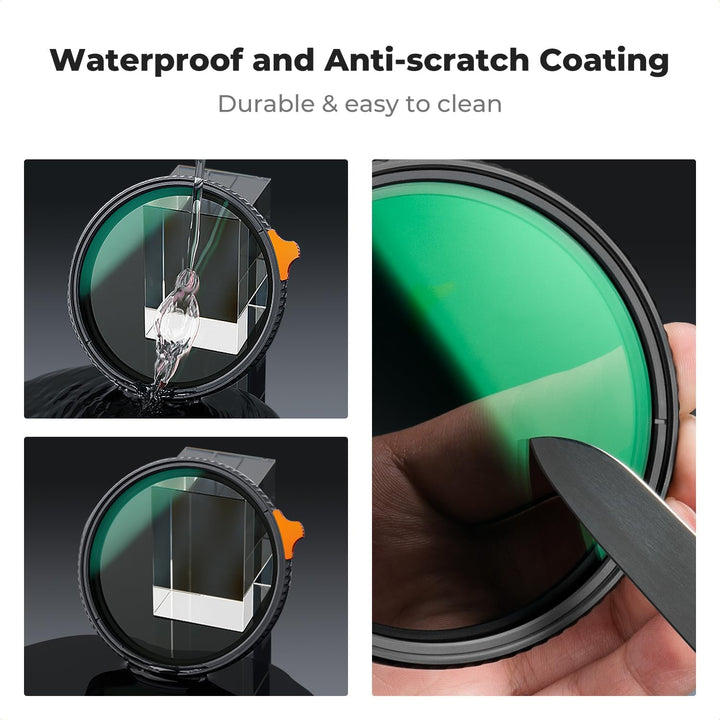K&F Concept Variabler ND Filter 77mm ND3-ND1000 Graufilter (1.5-10 Blendenstufen) （Nano Xcel）