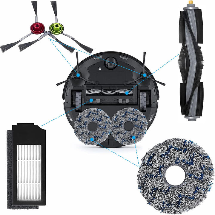 23 Stück Ersatz-Zubehör-Set für Ecovacs DEEBOT X1 Turbo/Omni, 1 Hauptbürste, 2 Reinigungsbürsten, 4