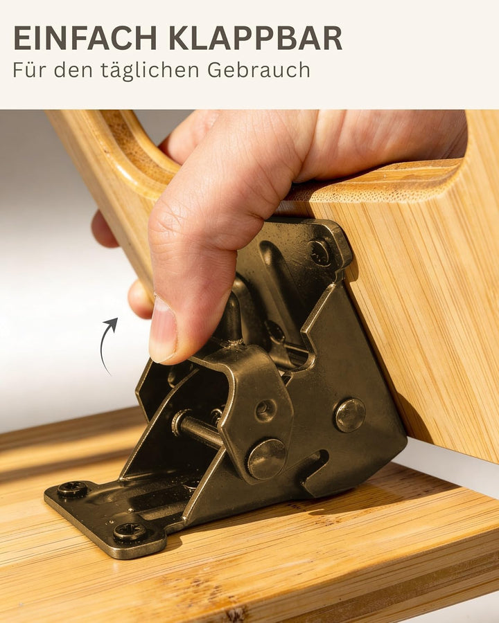 WERTO Toilettenhocker Klappbar aus Bambus-Holz - Ergonomischer Klohocker fürs Erwachsene - 𝗥𝘂𝘁𝘀𝗰𝗵𝗳𝗲𝘀