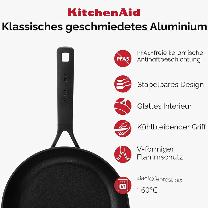 KitchenAid Classic Forged Bratpfanne (28cm), hart anodisiert, PFAS-freie gesunde keramische Antihaft