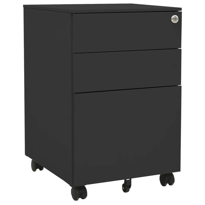 vidaXL Aktenschrank mit Rollen Rollcontainer Bürocontainer Schubladenschrank Büroschrank Stahlschran