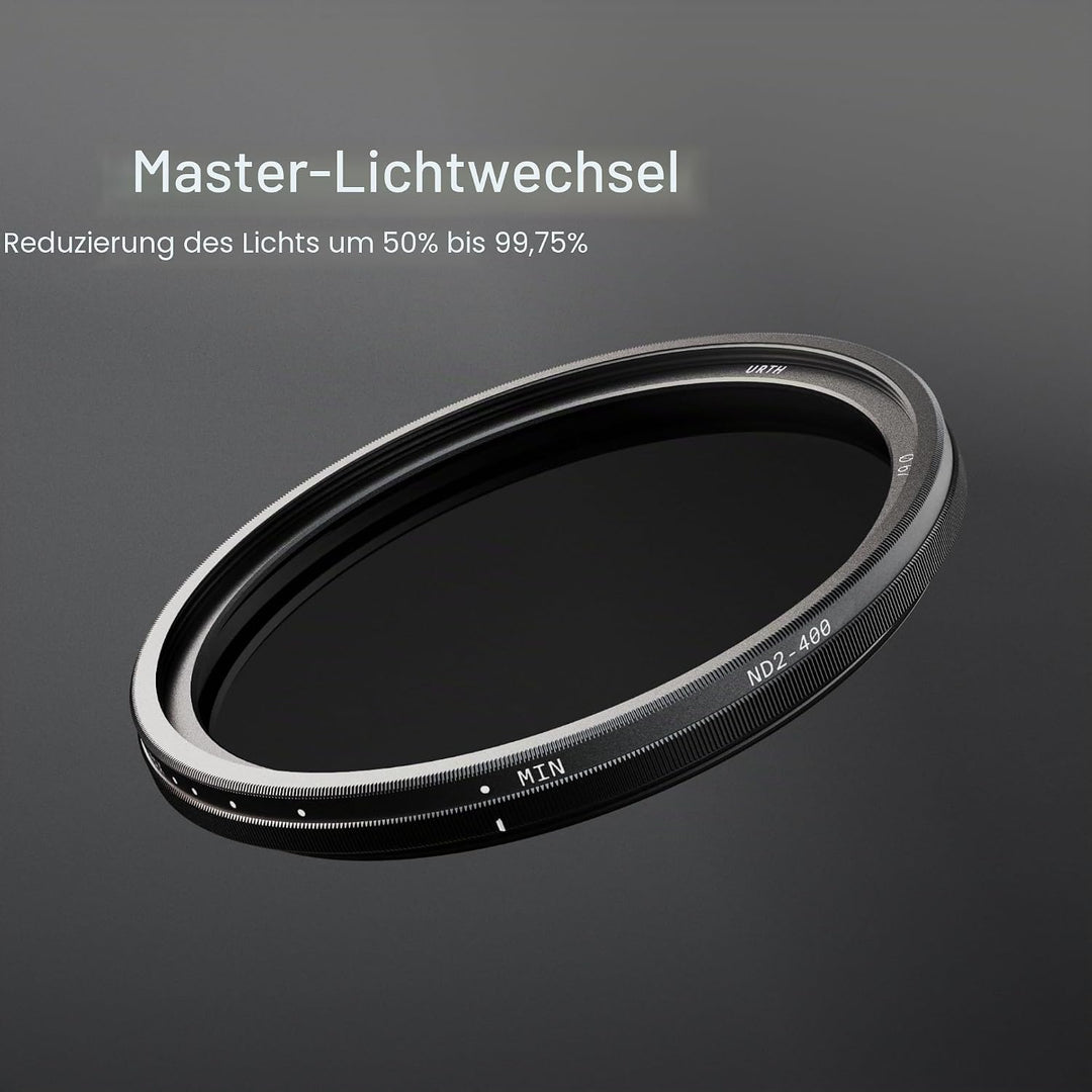 Urth 46 mm Variabler Graufilter ND2-400 (1-8.6 Stop) ND Filter 46mm, 46mm