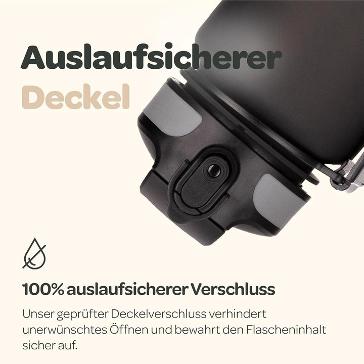 Hydracy Trinkflasche mit Strohhalm und Zeitmarkierung - 1L Wasserflasche - BPA-freie Trinkflasche -