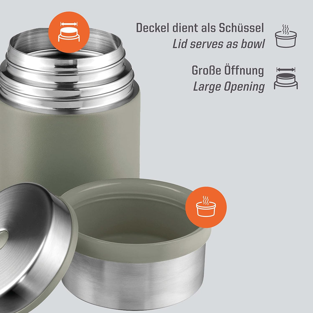 Esbit Thermobehälter Sculptor für Essen - Warmhaltebehälter 1000 ml in Stone Grey - aus Edelstahl fü