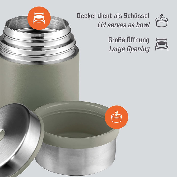 Esbit Thermobehälter Sculptor für Essen - Warmhaltebehälter 1000 ml in Stone Grey - aus Edelstahl fü
