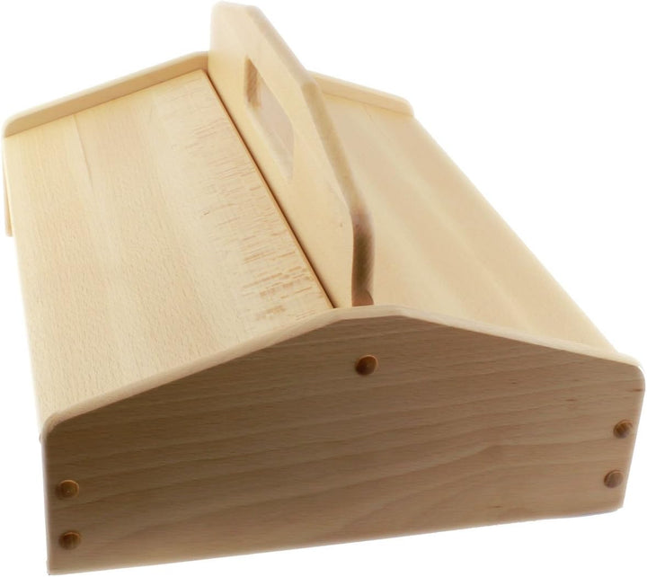 TelMo Schuhputzkasten aus Buchenholz 40x20x31cm zweiseitig