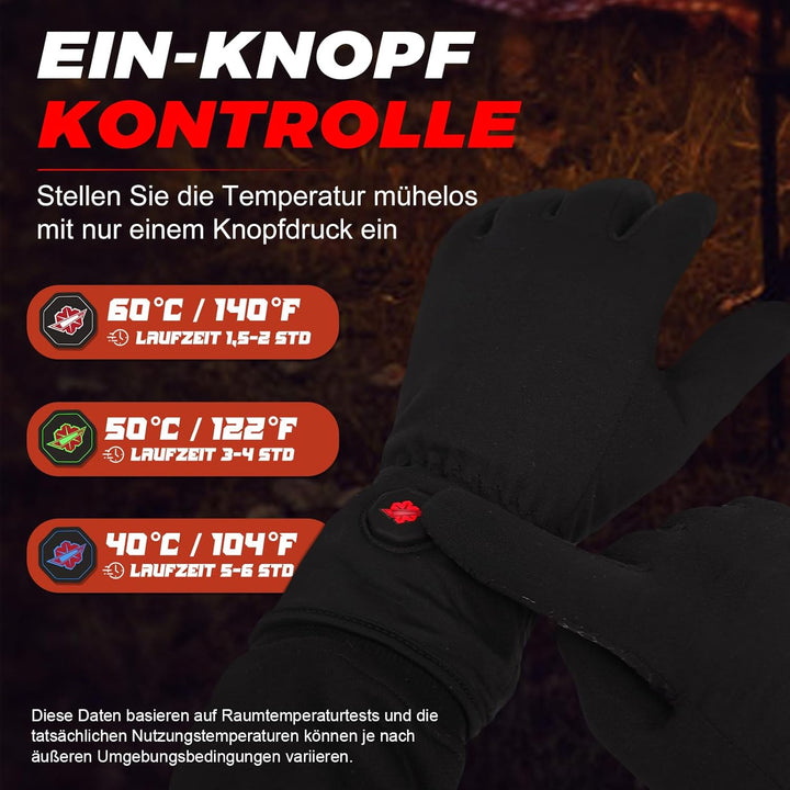 Dr.warm Winter Beheizbare Handschuhe Wiederaufladbar, Beheizte Handschuhe Touchscreen mit 3 Heizstuf