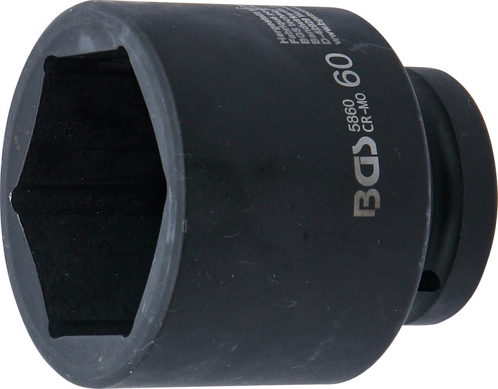 BGS 5860 | Kraft-Steckschlüssel-Einsatz Sechskant | 25 mm (1") | SW 60 mm Schlüsselweite: 60 mm, Sch