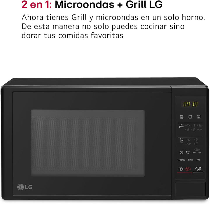 Micro-ondes LG MH6042D 20 L 600W Schwarz 20 Litros 700 W Mikrowelle mit Grill und Digitalanzeige, Sc