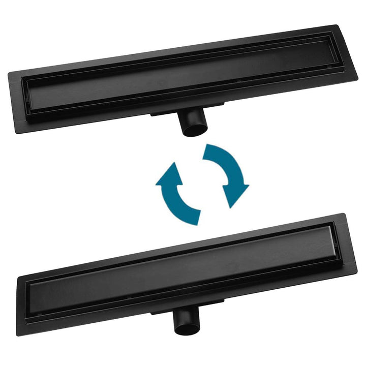 Duschrinne,70cm,2 in 1,Siphon mit Geruchsstop und Haarsieb Randablauf Befliesbar Edelstahl Ablaufrin