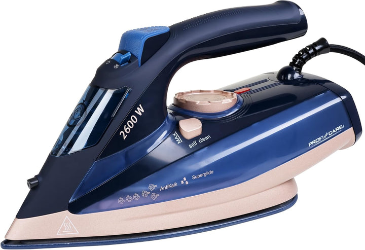 ProfiCare® Bügeleisen 2600 Watt | Dampfbügeleisen mit Keramik-Sohle | 7 Funktionen | 300ml Wassertan