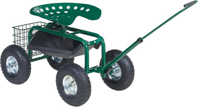 pro.tec Garten Rollsitz Casarano Gartensitz mit Rollen 81 x 45 cm verstellbar Rollhocker für Garten