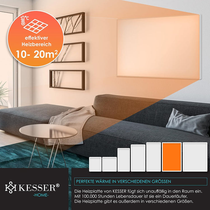 KESSER® Infrarotheizung Mit Thermostat Infrarotheizkörper Elektroheizung Infrarot Heizung Wandheizun