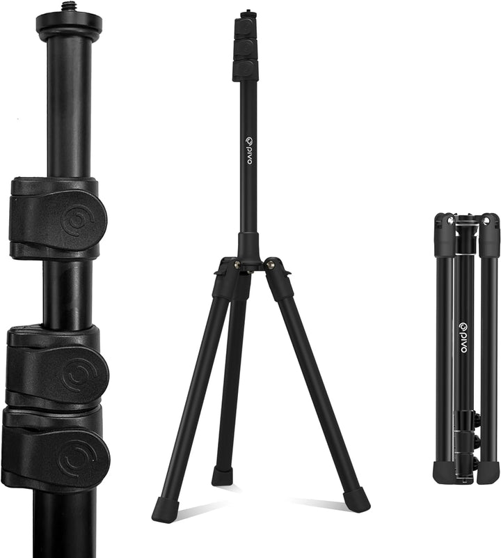 Pivo Stativ für Smartphone, Kamera, Flexibel, 160 cm mit universellem 1/4-Zoll-Gewinde und 3 Höhen f