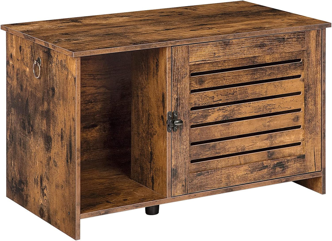 HOOBRO Katzenklo Schrank mit Lamellentür, Katzenschrank Katzenhaus, Katzenschrank für Katzentoilette