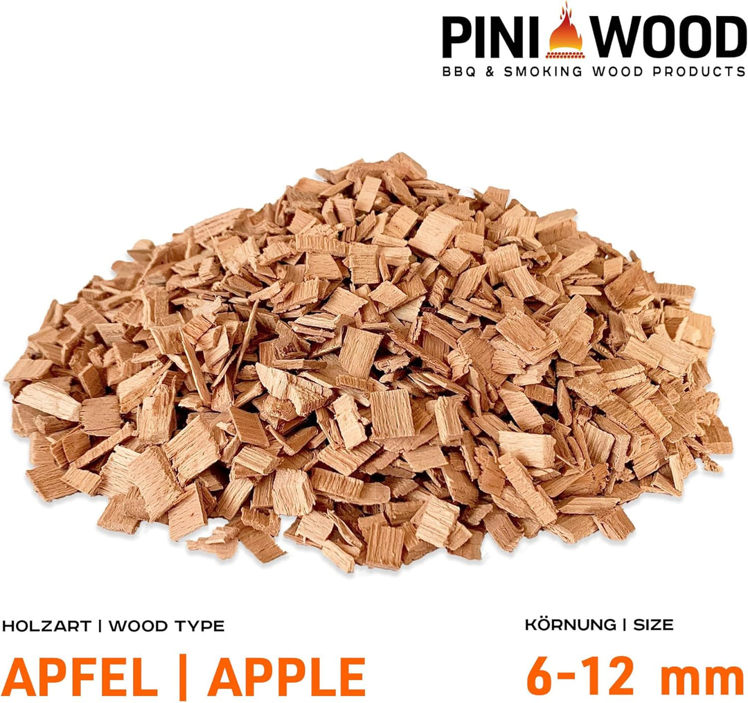 PINI 5 Kg Räucherchips Apfel 6-12 mm Smoking Chips Räucherspäne 18 Liter