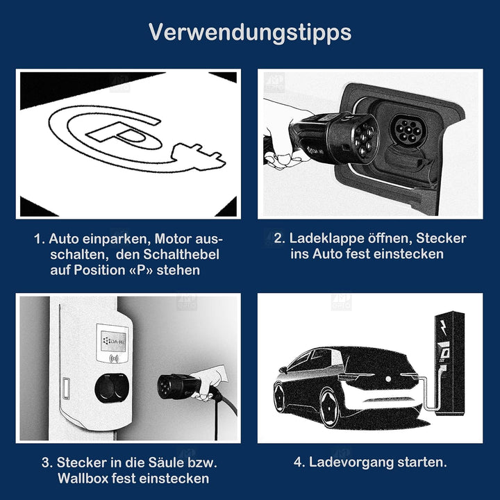 EV Ladekabel Typ 2 11KW 7m 16A 3 phasig für Elektroauto und PHEV kompatibel mit ID.3 ID.4 Kona Elekt