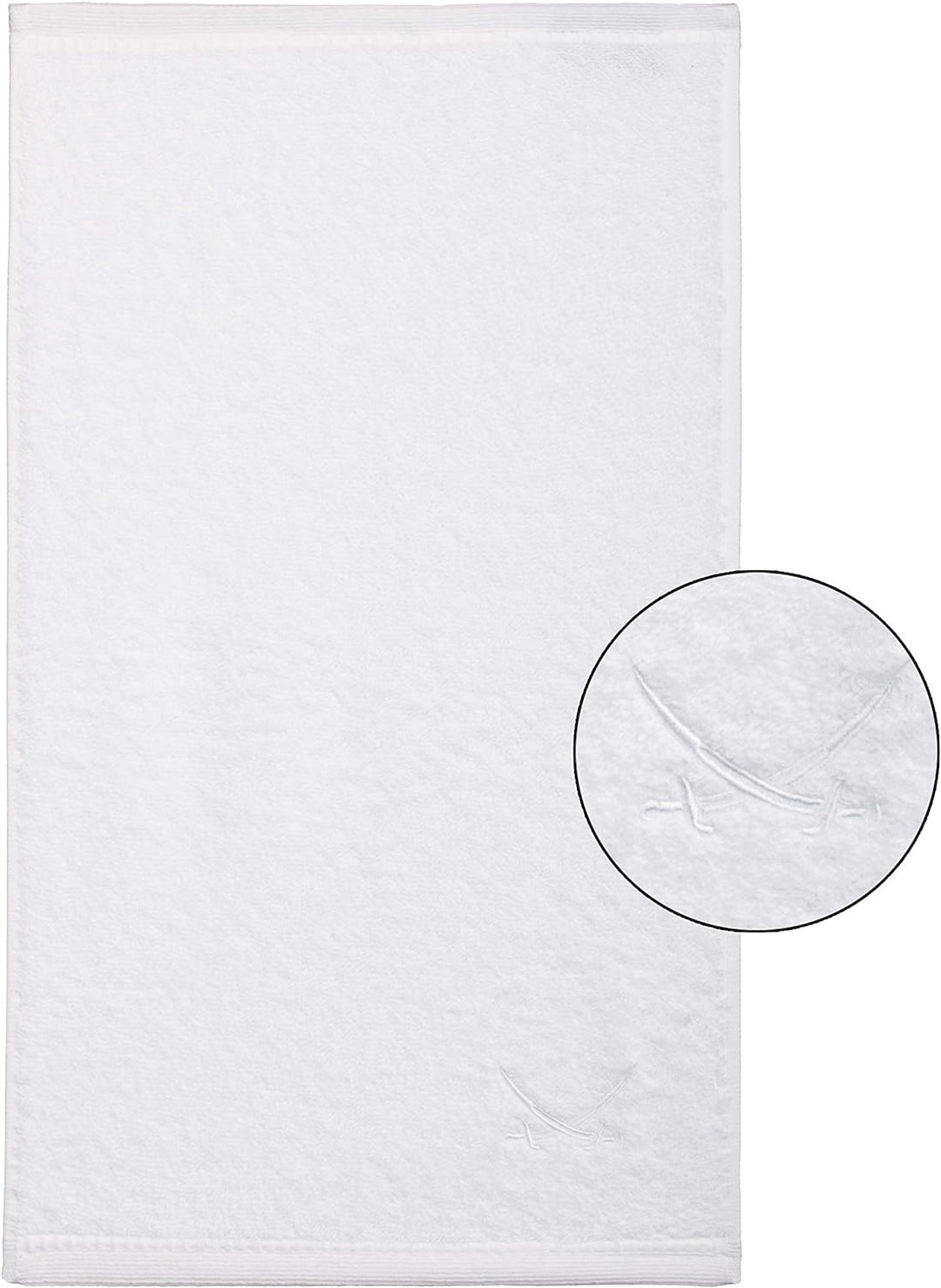 Sansibar Handtuch 4er Set 50x100 cm 100% Baumwolle mit gesticktem Säbel Logo Badtuch Weiss 4er Set W