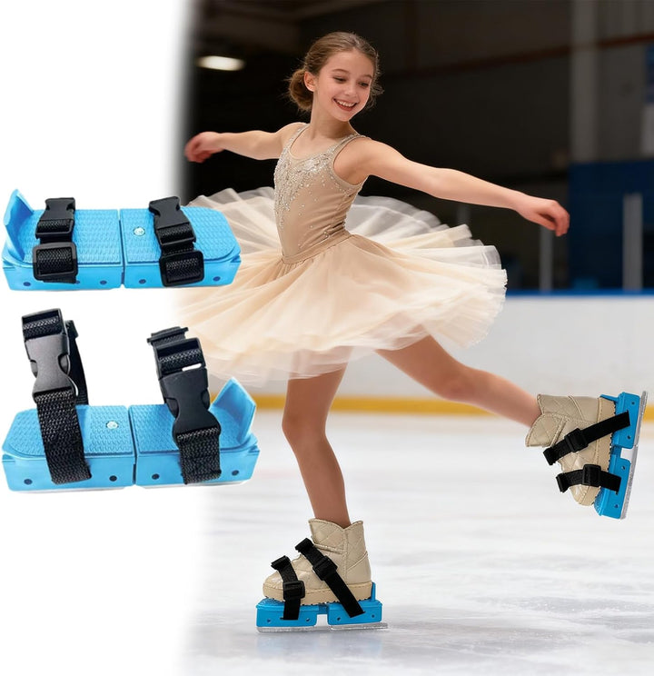 Professionelle verstellbare Doppelkufen Eislaufschuhe für Kinder Wintertraining Anfänger mit 2Stücke