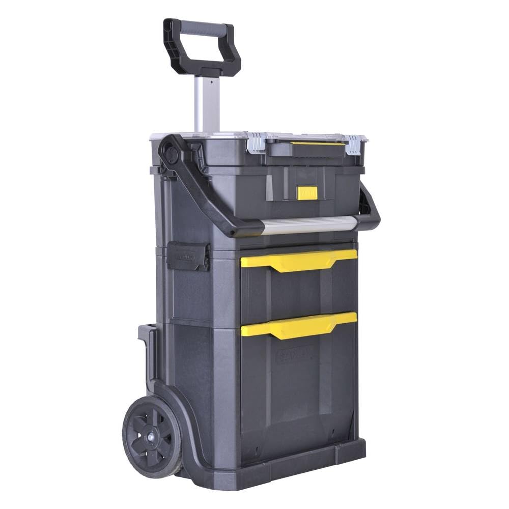 STANLEY 2in1 Rollende Werkstatt Werkzeugkoffer leer Werkzeugkasten (53 x 75.60 x 32 cm, Werkzeugtrag