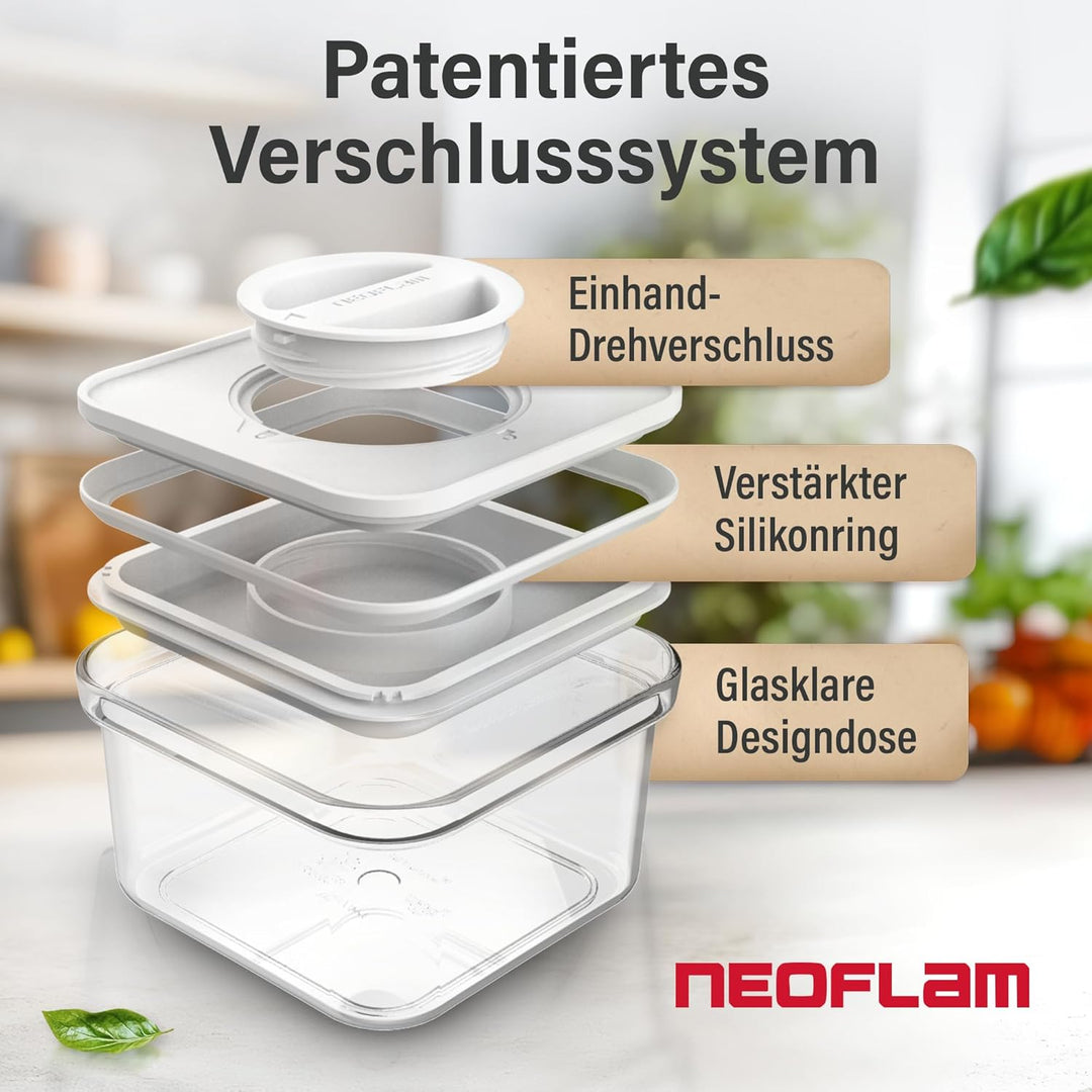 Neoflam® Vorratsdosen mit Deckel Luftdicht, Vorratsorganizer 4er Set BPA-frei, Vorratsbehälter mit E