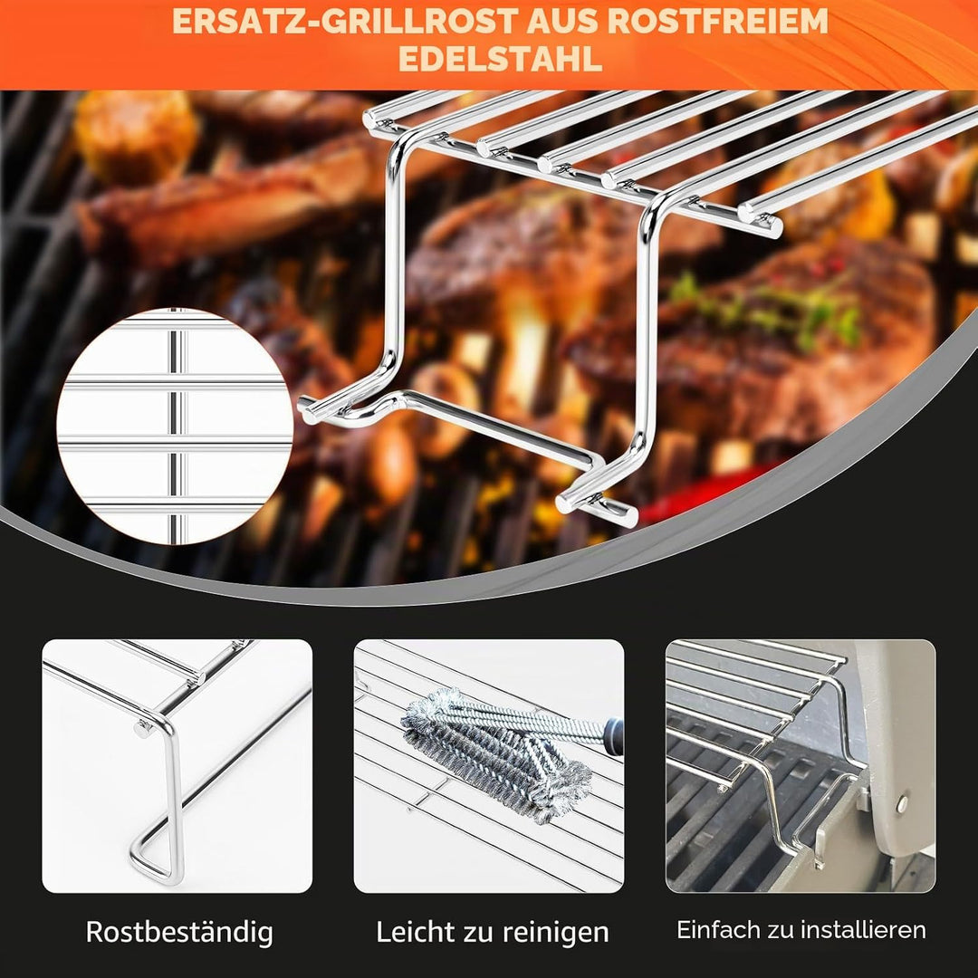 QuliMetal Edelstahl-Warmhalterost für Weber Spirit 300, Grill-Ersatzteil für Weber Spirit II 300 Ser