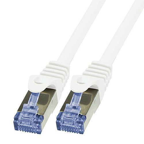 BIGtec LAN Kabel 50m Netzwerkkabel Ethernet Internet Patchkabel CAT.6a weiss Gigabit SFTP doppelt ge