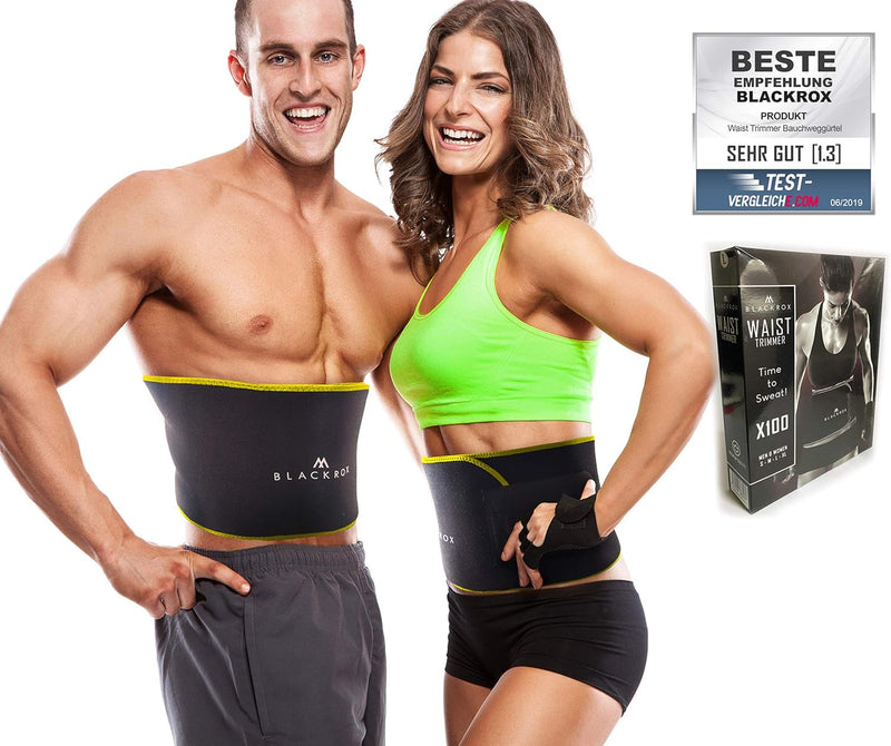 BLACKROX Waist Trimmer Fitnessgürtel Vergleichssieger Damen & Herren,Schwitzgürtel zur Fettverbrennu