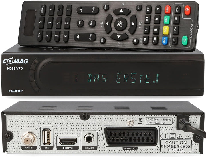 Comag HD55 Plus Digitaler HD Sat Receiver (Full HD, HDTV, EasyFind, HDMI, SCART, USB 2.0)